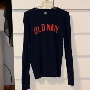 Old Navy Navy Blue Long Sleeve with Red Text